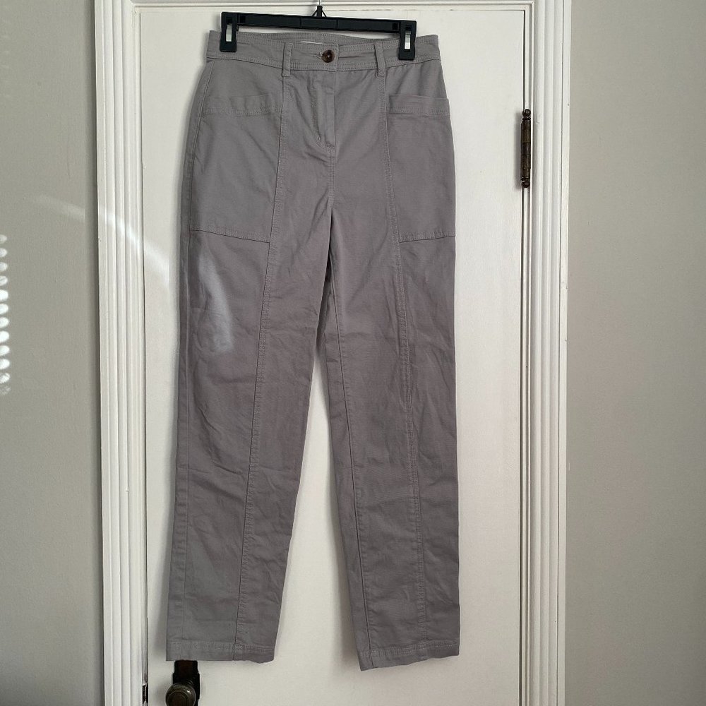Boden Women's Abingdon Straight Leg High-Rise Cargo Chino Pants Gray Size 2